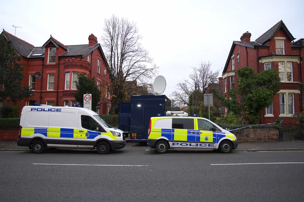 Police activity in Rutland Avenue in Sefton Park, after an explosion at the Liverpool Women’s Hospital killed one person and injured another on Sunday (Peter Byrne/PA)