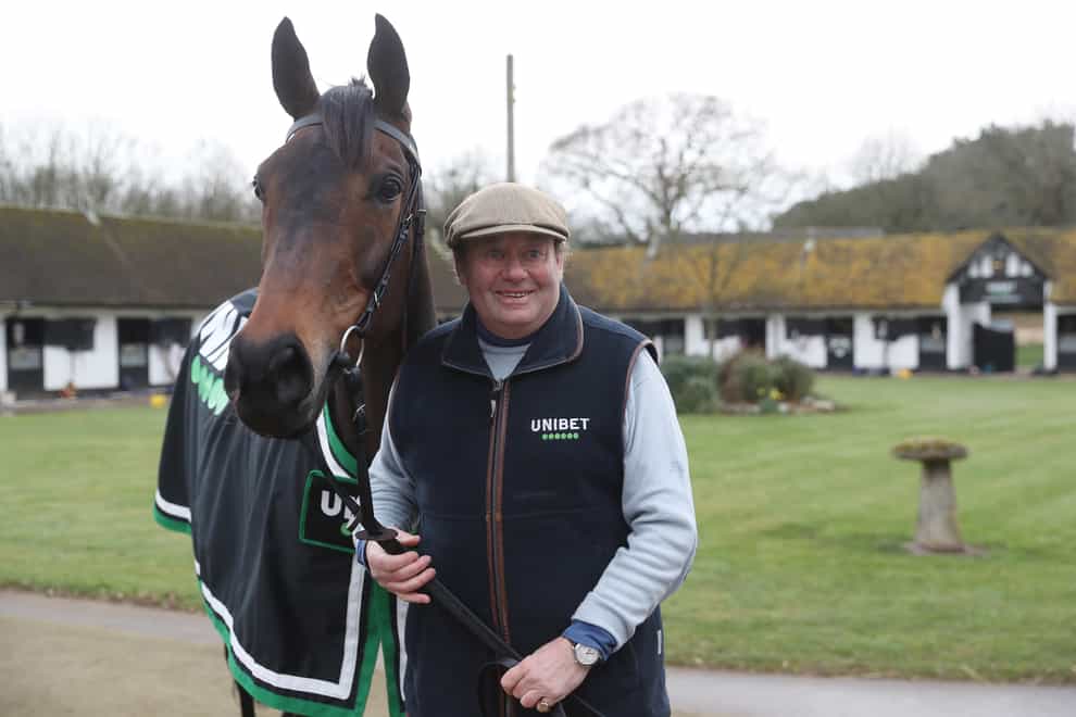 Nicky Henderson with Epatante, who is due to run in the Betfair Fighting Fifth Hurdle at Newcastle (David Davies/PA)