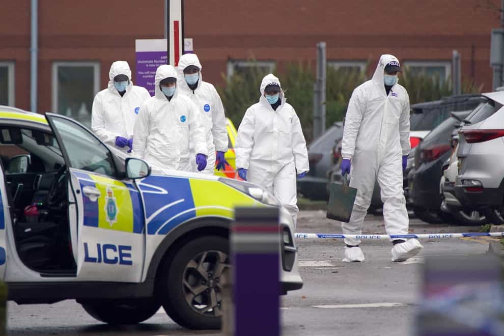 Forensic officers at Liverpool Women’s Hospital after an explosion killed one person and injured another on Sunday. Suspected terrorist Emad Al Swealmeen, 32, died after the device exploded in a taxi shortly before 11am on Remembrance Sunday. (Peter Byrne/PA) Picture date: Tuesday November 16, 2021.