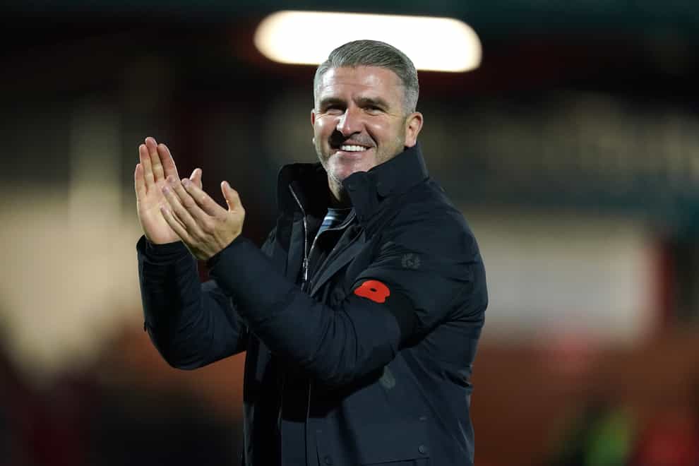 Manager Ryan Lowe was thrilled with Plymouth’s performance against Sheffield Wednesday (Martin Rickett/PA)