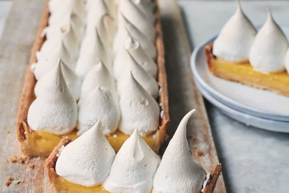 Lemon and lime meringue tranche pie from Love To Cook by Mary Berry (Laura Edwards/PA)