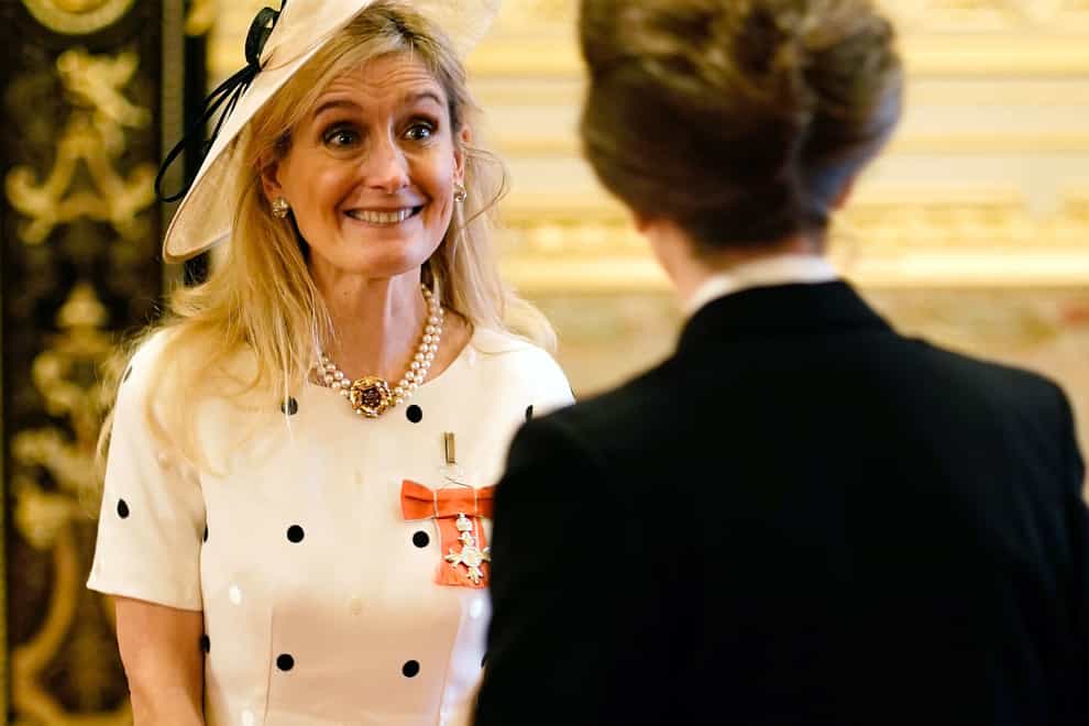 Cressida Cowell is made a MBE (Member of the Order of the British Empire) by the Princess Royal (Aaron Chown/PA)