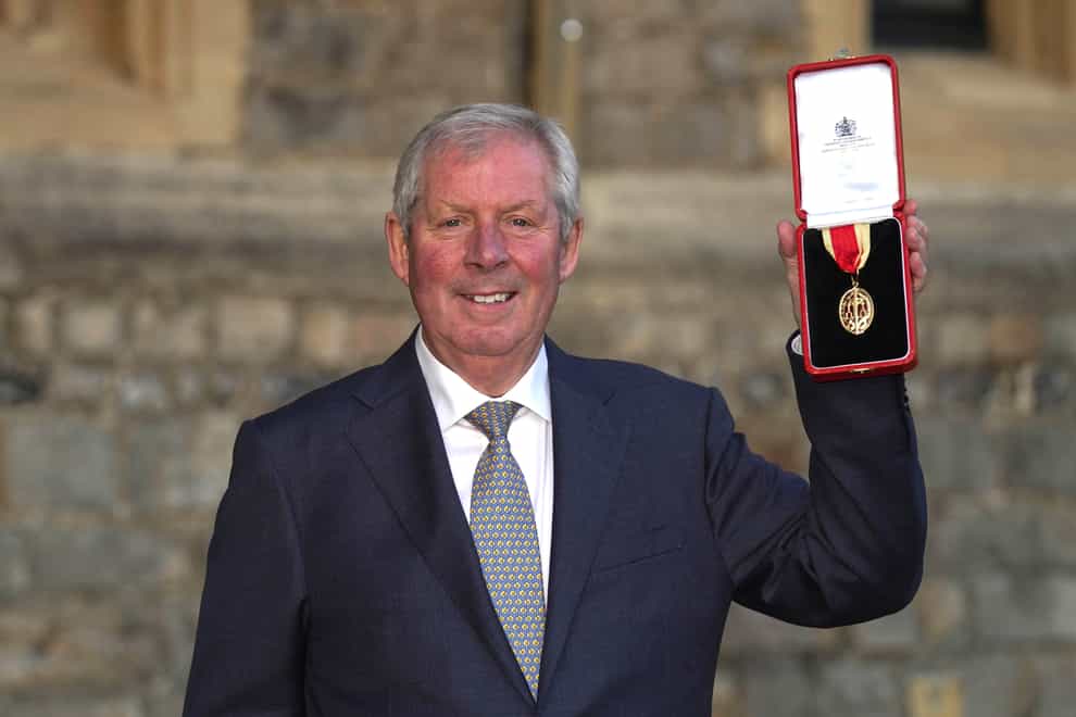 Brendan Foster after receiving a Knight Bachelor during an investiture ceremony at Windsor Castle (Steve Parsons/PA)