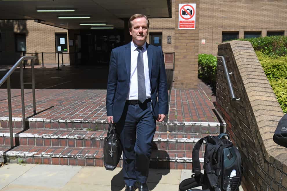 Former Conservative MP Charlie Elphicke leaves Southwark Crown Court in London (Kirsty O’Connor/PA)