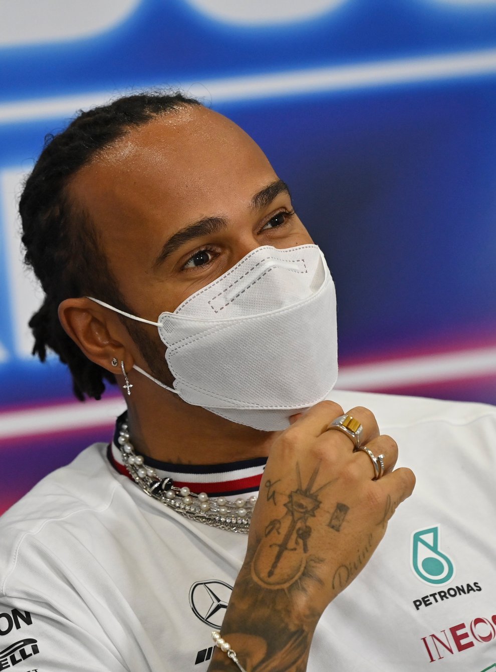 Lewis Hamilton wants more sportspeople to talk up against human rights issues. (Andej Isakovic/AP)