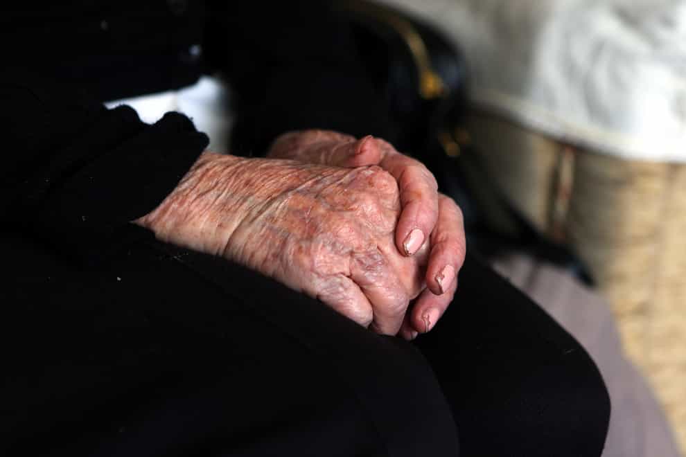 A general view of a close up of the hands of an elderly woman (Peter Byrne/PA)