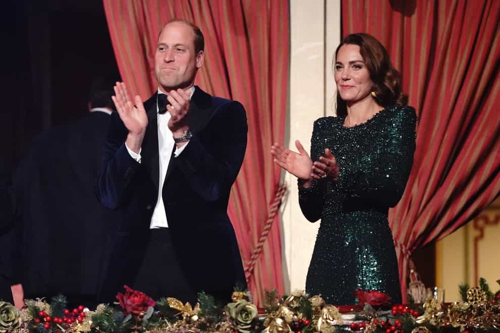 The Duke and Duchess of Cambridge applauding after watching the Royal Variety Performance at the Royal Albert Hall (Jonathan Brady/PA)