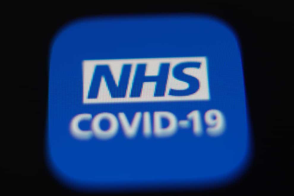 The icon for the NHS coronavirus contact tracing app is displayed on a mobile phone screen, in London. Picture date: Wednesday July 21, 2021.