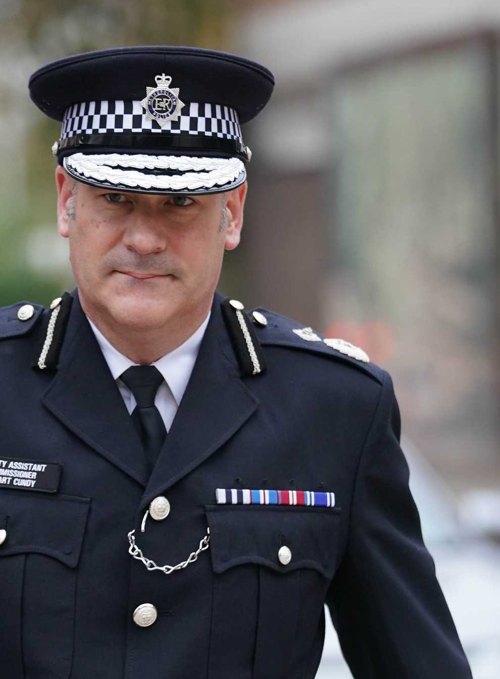 Metropolitan Police Deputy Assistant Commissioner Stuart Cundy arrives to give evidence at the Stephen Port victims inquest at Barking Town Hall in London (Yui Mok/PA)