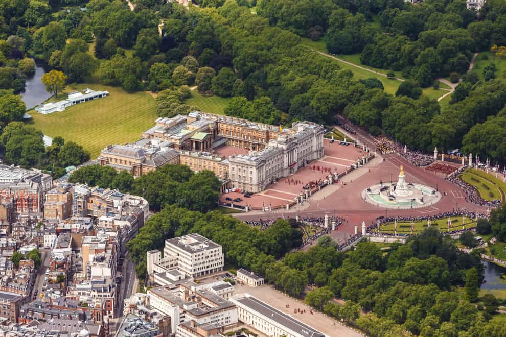 An aerial view of Buckingham Palace in London (Chris Ison/PA)