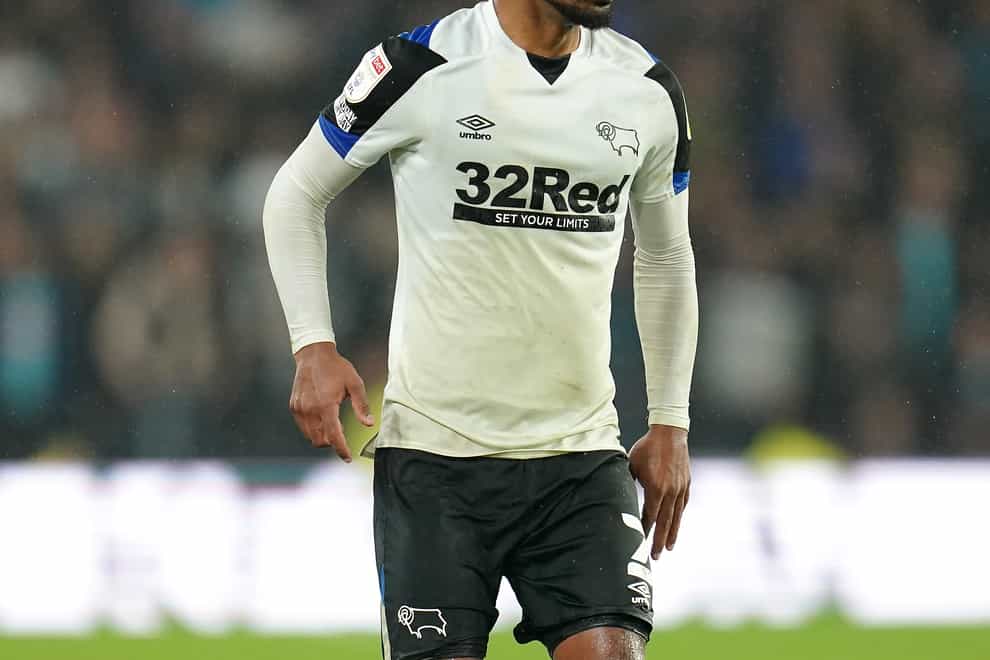 Nathan Byrne is suspended as Derby host Bournemouth (Nick Potts/PA)