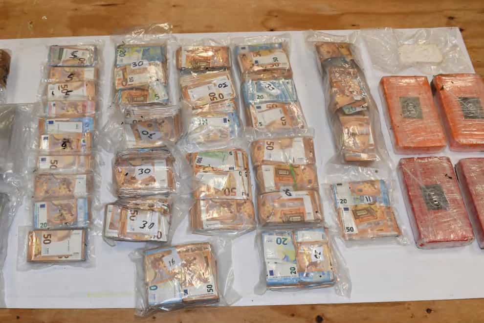 Police found large sums of money hidden in a car