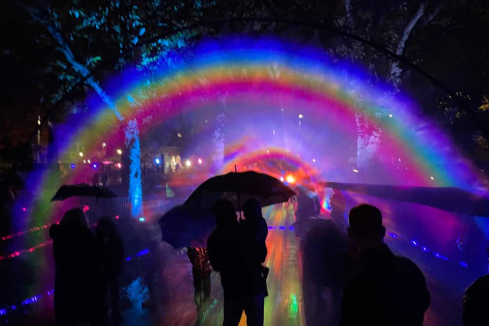 A Rainbow in the Dark is on of several light installations during the We Shine Portsmouth art festival (Ben Mitchell/PA Wire)
