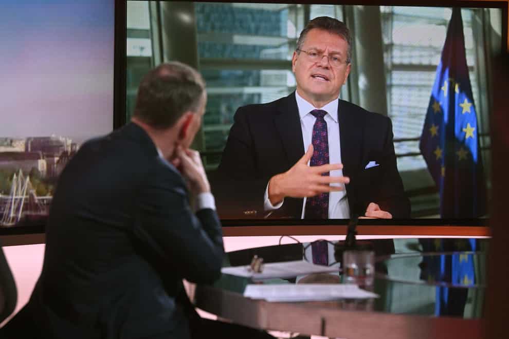 European Commission vice-president Maros Sefcovic appearing on the The Andrew Marr show. (Jeff Overs/BBC/PA Wire)