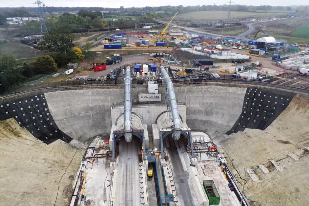 The entrance to the Chiltern Tunnels on the new HS2 line (Steve Parsons/PA)