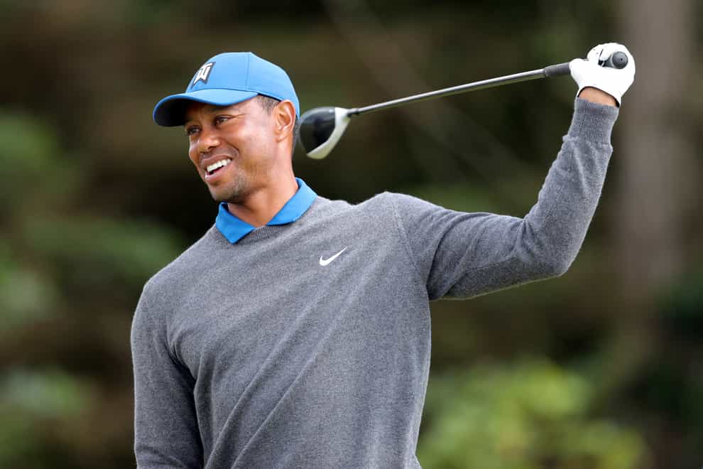 Tiger Woods posted a video of himself hitting balls as he nears a return to action following February’s car crash (Richard Sellers/PA)