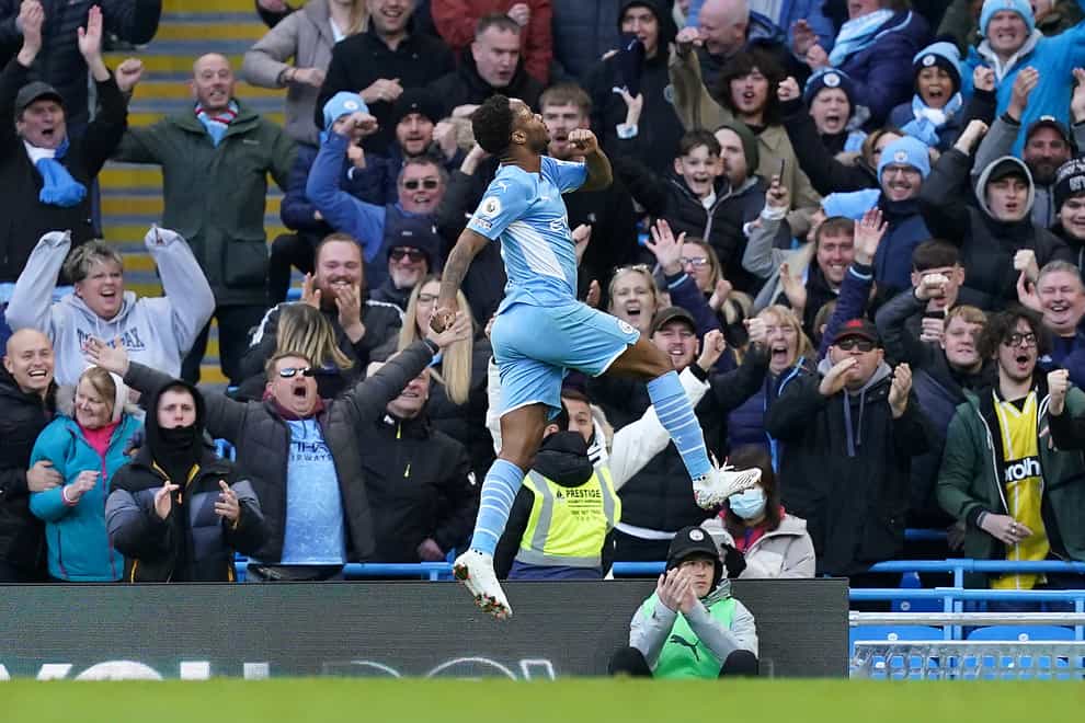 Raheem Sterling set Manchester City on the way to victory (Martin Rickett/PA)