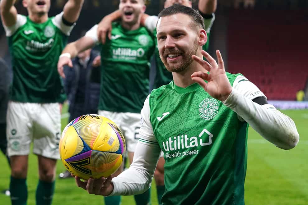 Hibernian’s Martin Boyle was happy with his Hampden hat-trick (Andrew Milligan/PA)