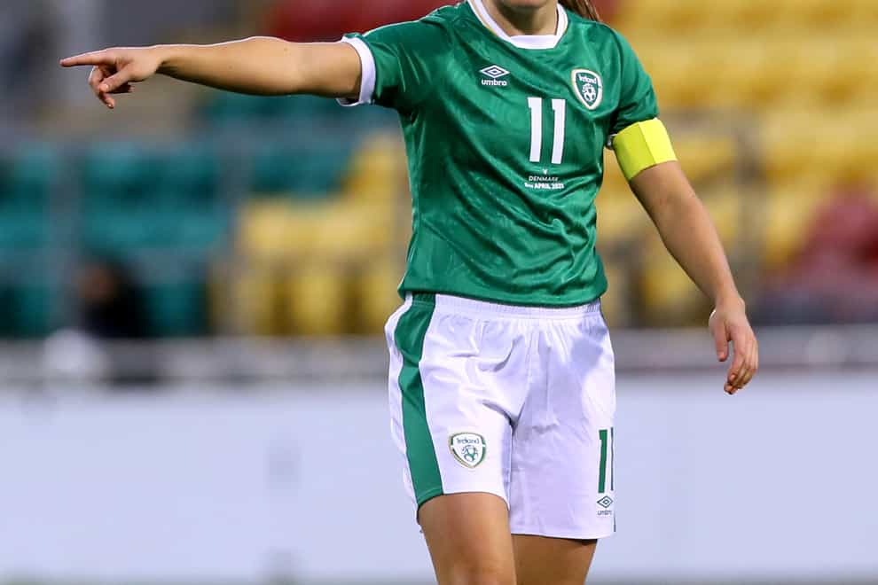 Katie McCabe in action for the Republic of Ireland, who are looking to secure qualification for a major tournament for the first time (Brian Lawless/PA).