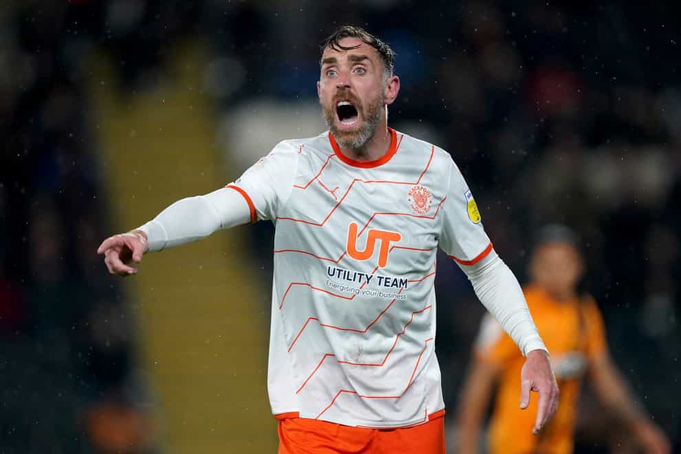 Blackpool’s Richard Keogh is set to miss the match with West Brom (Mike Egerton/PA).