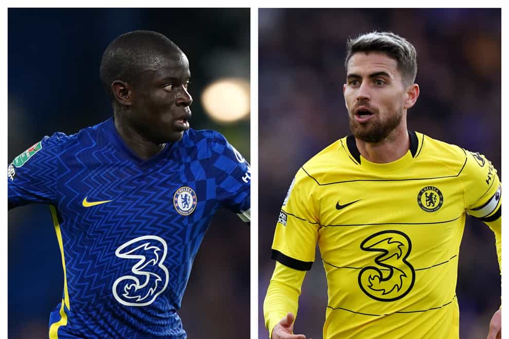 Chelsea duo N’Golo Kante, left, and Jorginho have been nominated for The Best FIFA men’s award for 2021 (Mike Egerton/PA)