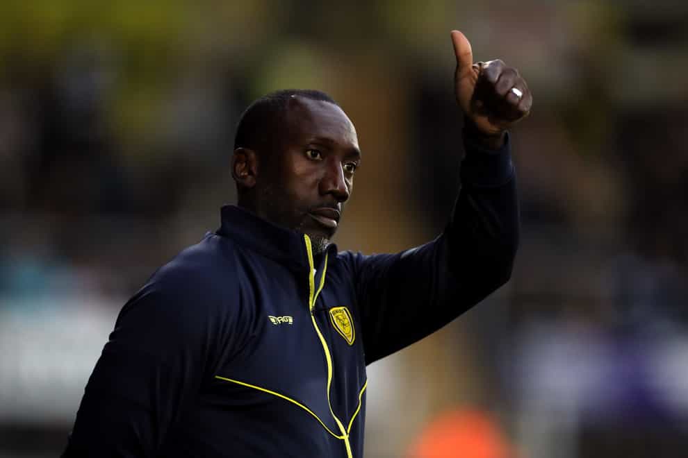 Burton boss Jimmy Floyd Hasselbaink was pleased with his side’s display in the win over Accrington (Bradley Collyer/PA)