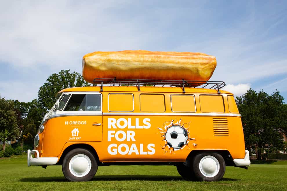 Former England Goalkeeper David Seaman launched a partnership between Just Eat and Greggs, which offered fans free sausage rolls for every goal scored at Wembley or Hampden Park during Euro 2020 (PA)