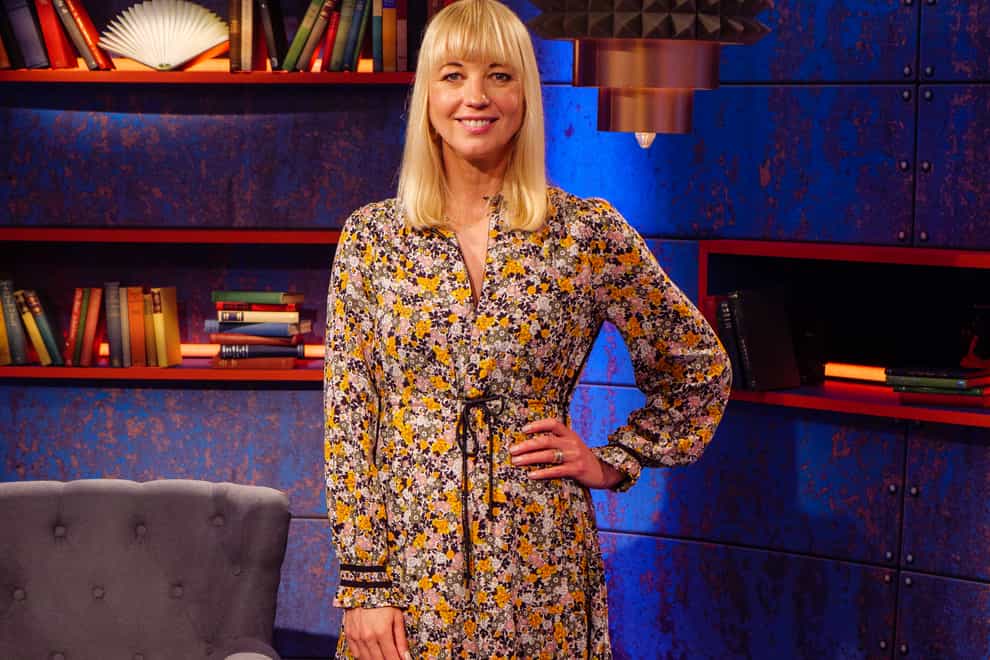Sara Cox on the set of Between The Covers (Cactus TV/BBC/PA)
