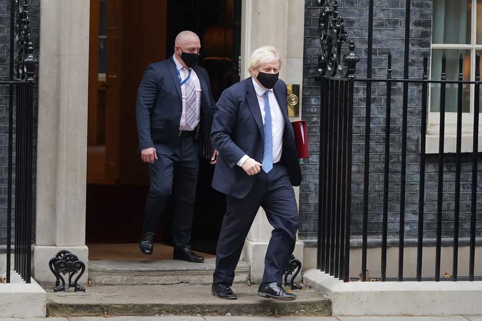 Prime Minister Boris Johnson leaves Downing Street to attend Prime Minister’s Questions (Stefan Rousseau/PA)