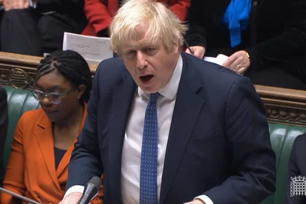 Prime Minister Boris Johnson speaks during Prime Minister’s Questions (House of Commons/PA)