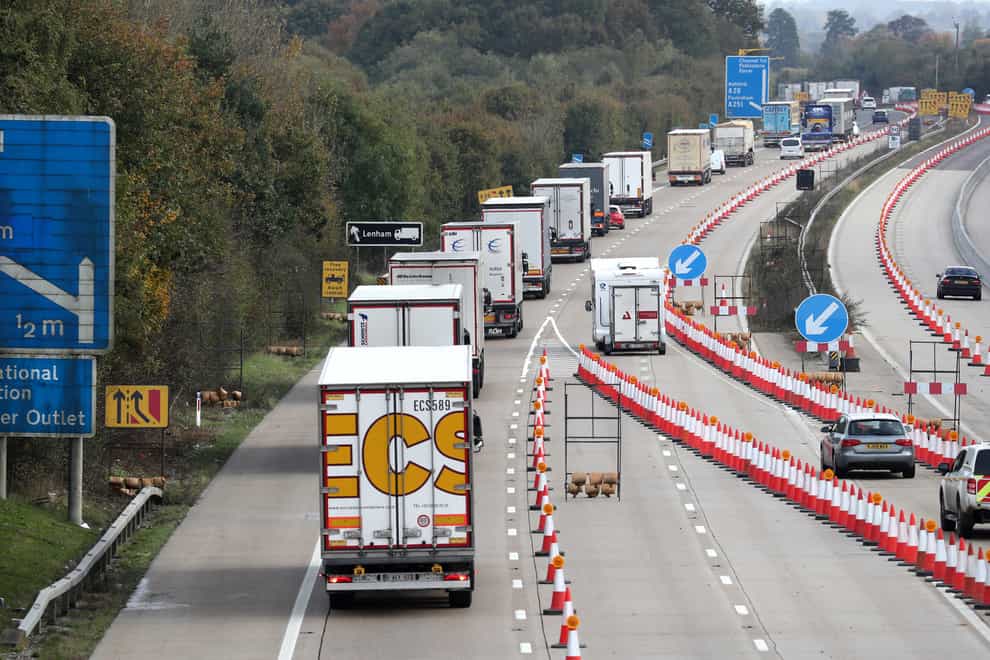New European Union border identity checks could lead to 17-mile queues of lorries at Dover, MPs have been told (Gareth Fuller/PA)