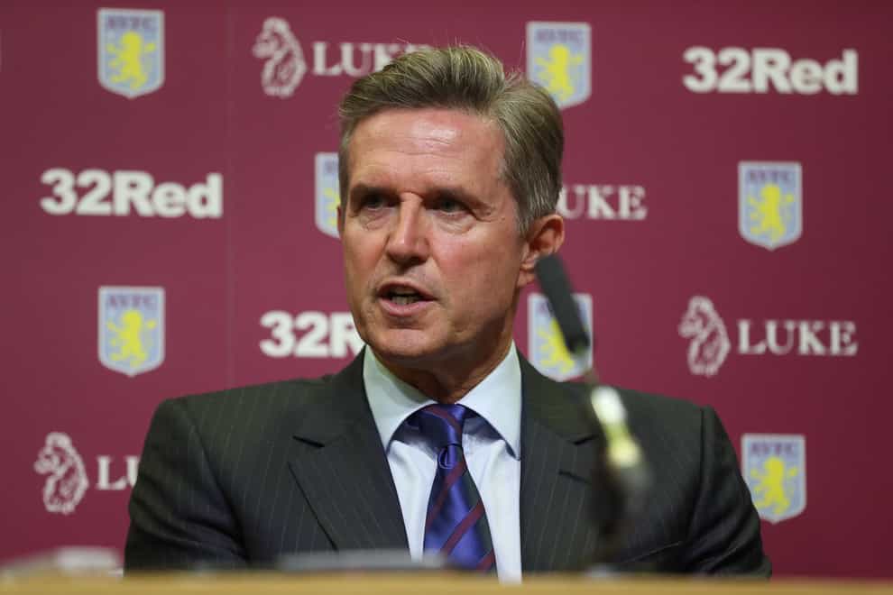 Aston Villa chief executive Christian Purslow is not in favour of a transfer levy on Premier League clubs (Mike Egerton/PA)