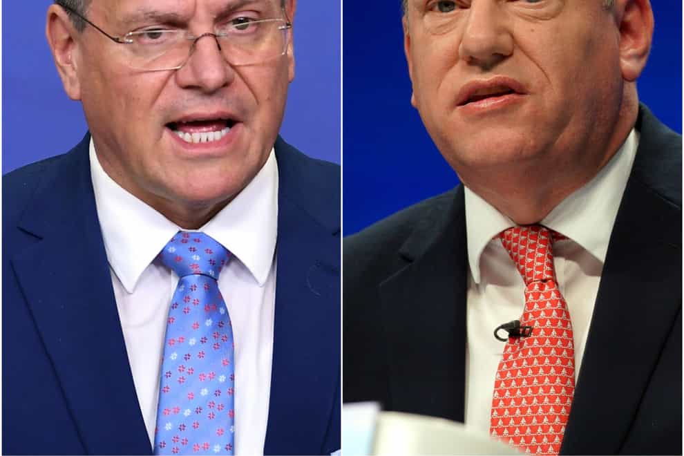 Maros Sefcovic and Lord Frost (John Thys/AP/Peter Byrne/PA)