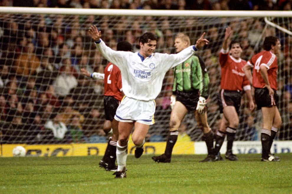 Gary Speed made a total of 312 appearances for Leeds from 1987-96 (John Giles/PA)