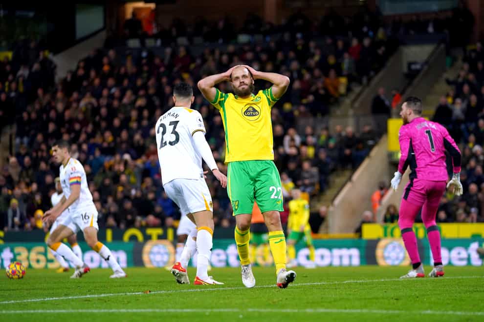 Teemu Pukki was left to rue missed chances as Norwich and Wolves played out a goalless draw (Joe Giddens/PA)