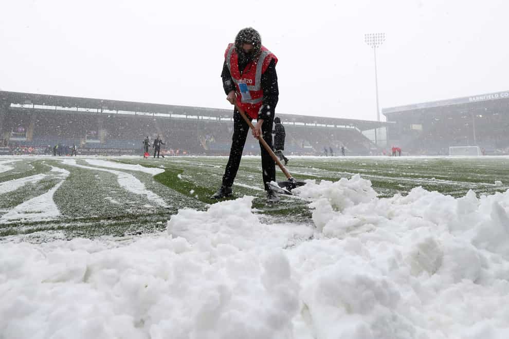The match between Burnley and Tottenham was postponed due to heavy snow (Bradley Collyer/PA)