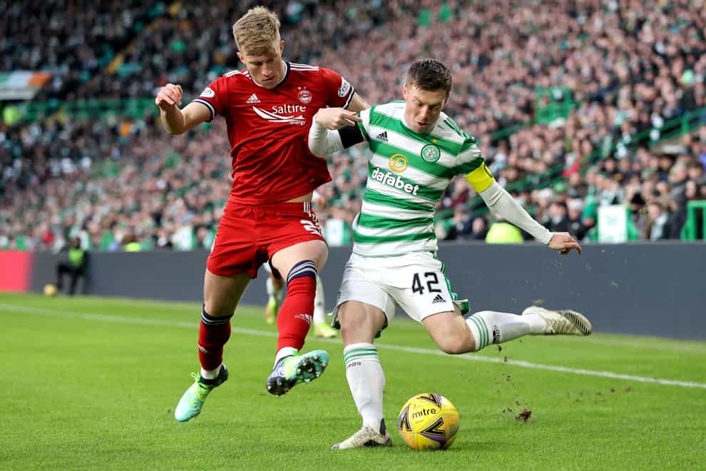 Callum McGregor, right, played a captain’s role for Celtic (Steve Welsh/PA)