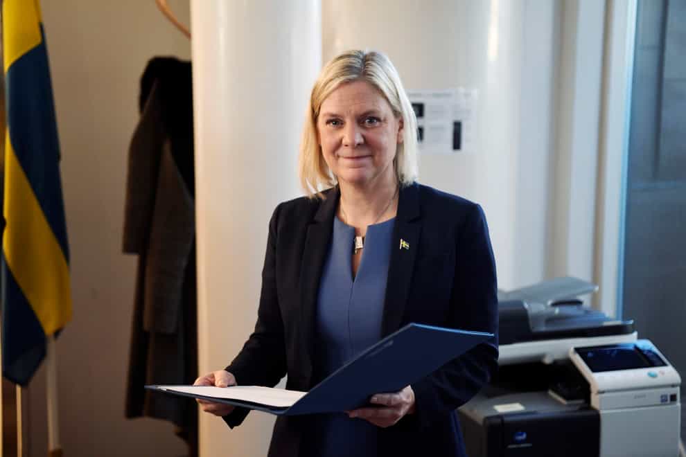 Magdalena Andersson has been appointed prime minister for the second time (Erik Simander/TT News Agency via AP)