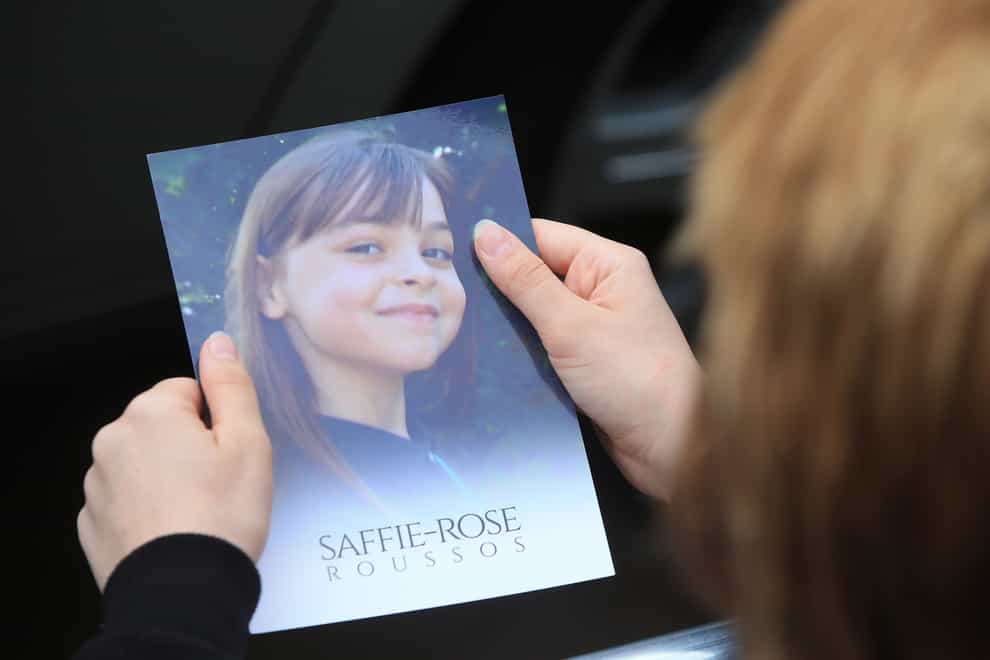 The funeral service of Saffie-Rose Roussos (Danny Lawson/PA)