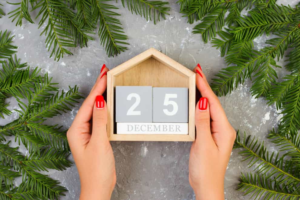Female hands holding the Christmas calendar, December 25 (Alamy/PA)