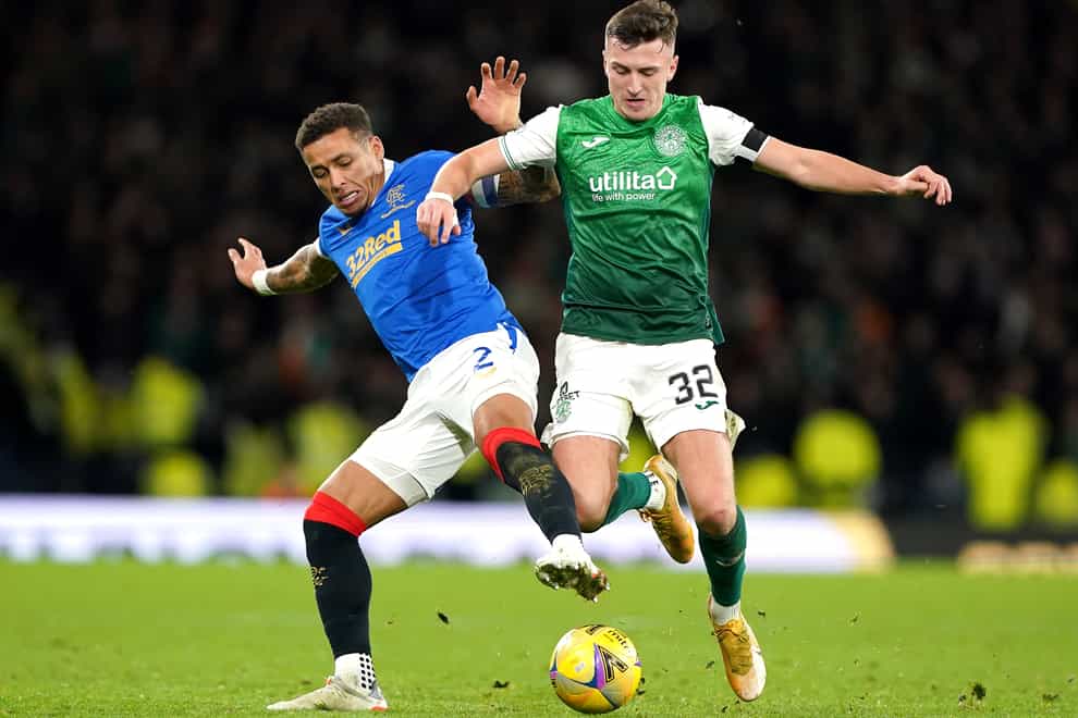 Hibernian’s Josh Campbell (right) has signed a new deal (Andrew Milligan/PA)