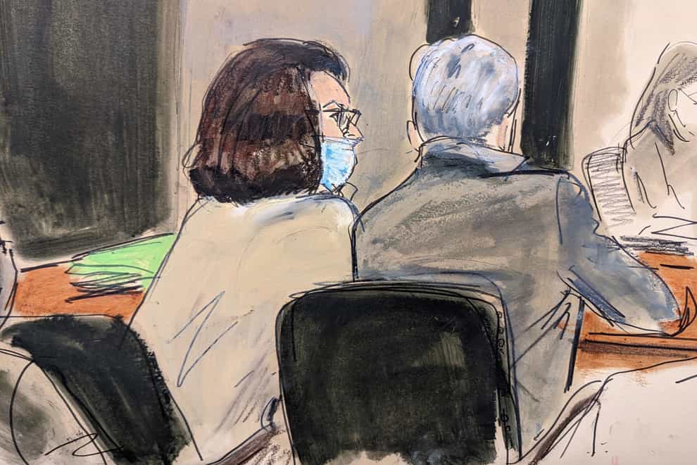 In this courtroom sketch, Ghislaine Maxwell, left, confers with lead defence attorney Bobbi Sternheim (Elizabeth Williams/AP)