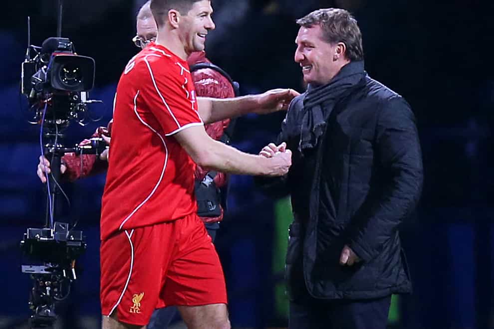 Brendan Rodgers saw managerial traits in Steven Gerrard when they were both at Liverpool (Peter Byrne/PA)
