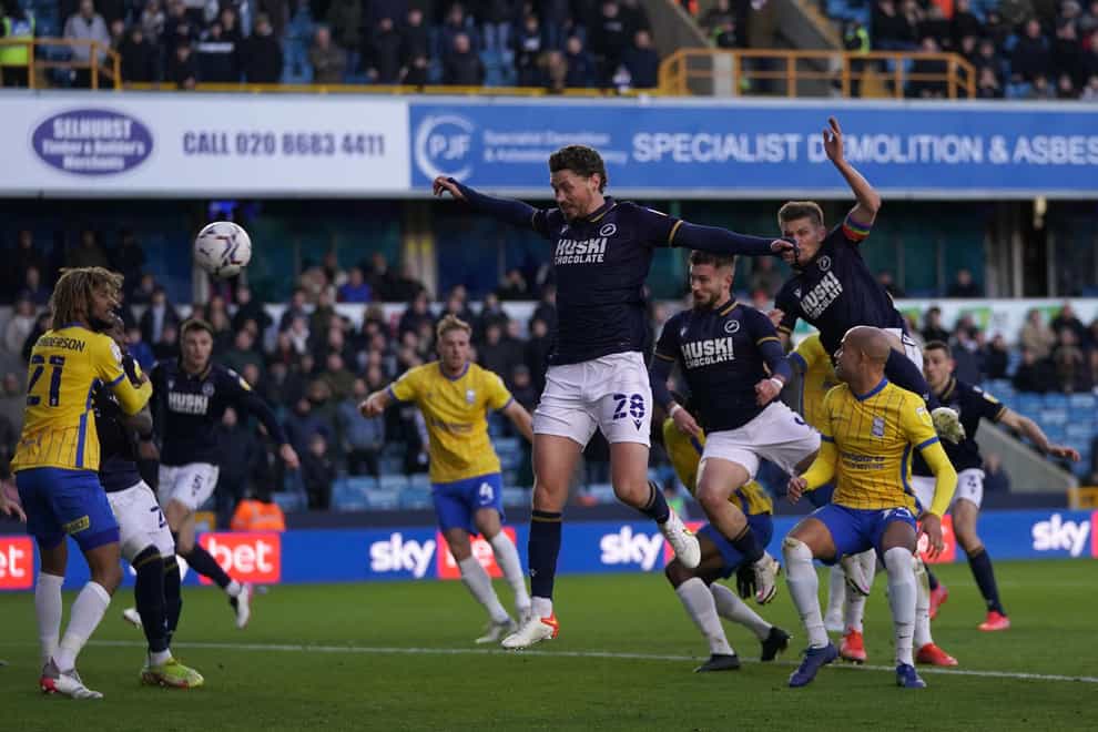 Tom Bradshaw helped Millwall to victory over Birmingham (Kirsty O’Connor/PA)
