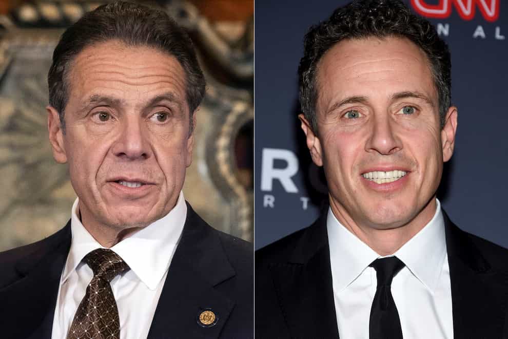 CNN has fired anchor Chris Cuomo after details emerged about how he assisted his brother, former New York governor Andrew Cuomo, as the politician faced sexual harassment allegations earlier this year (Mike Groll/Office of Governor of Andrew Cuomo/Evan Agostini/Invision/AP)