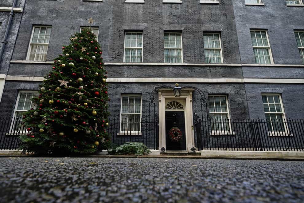 The Christmas tree outside 10 Downing Street this year (PA)