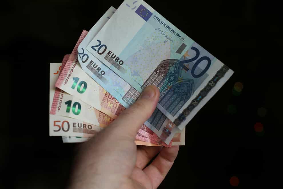Euro notes (Niall Carson/PA)