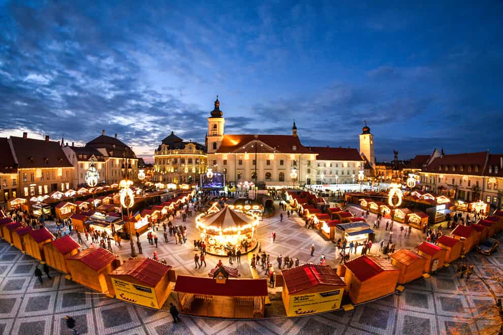 Sibiu is home to a fantastic festive market (Sebastian Marcovici/PA)