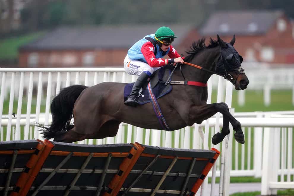 Ben Brody jumps a flight on the way to winning the Low Cost Roofing Stoke Handicap Hurdle at Uttoxeter (Zac Goodwin/PA)