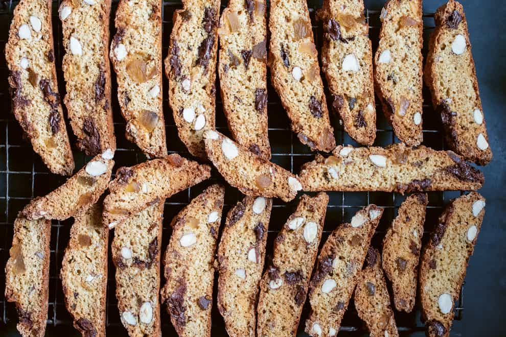 Chocolate and ginger biscotti from Advent: Festive German Bakes To Celebrate The Coming Of Christmas by Anja Dunk (Anja Dunk/PA)